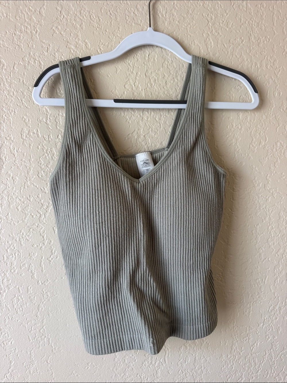 Altar’d State Revival Ribbed V-Neck Tank Top - Olive
